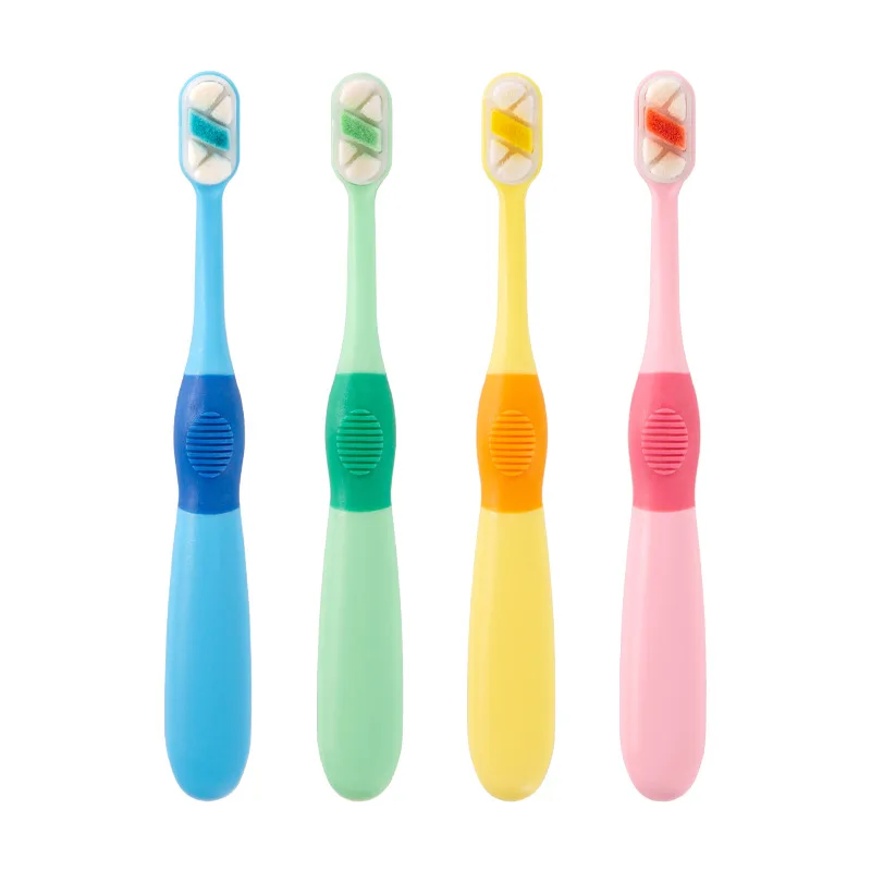 Children 3-12 Years Old Ten Thousand Hair Soft Bristle Toothbrush Four Colors Available. Brush Head With Dust Jacket