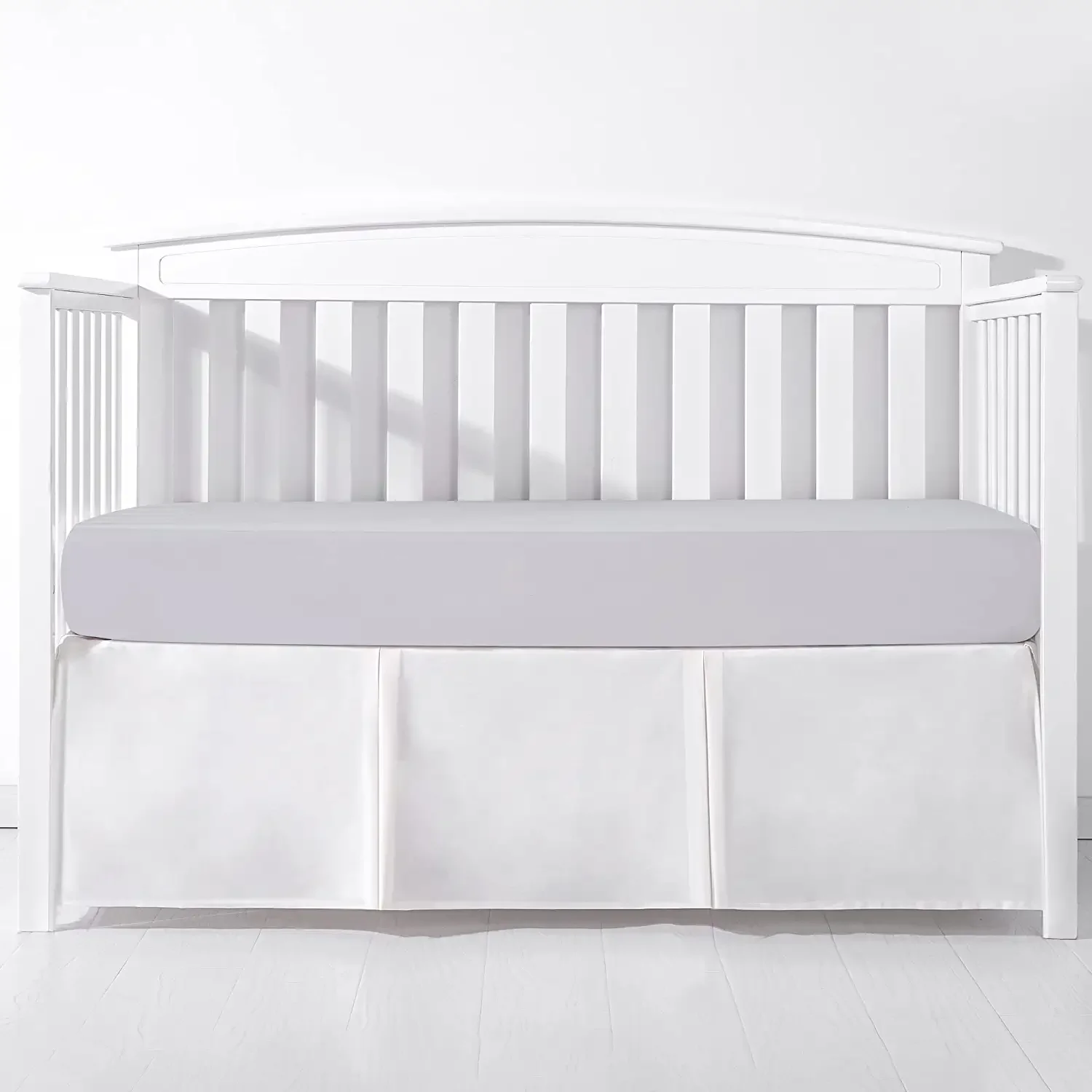 

Hot Sale Standard Pleated Crib Bed Skirt Add White Top Sheets for Baby Boys Girls -Nursery Bedding Toddler 14 Inch High