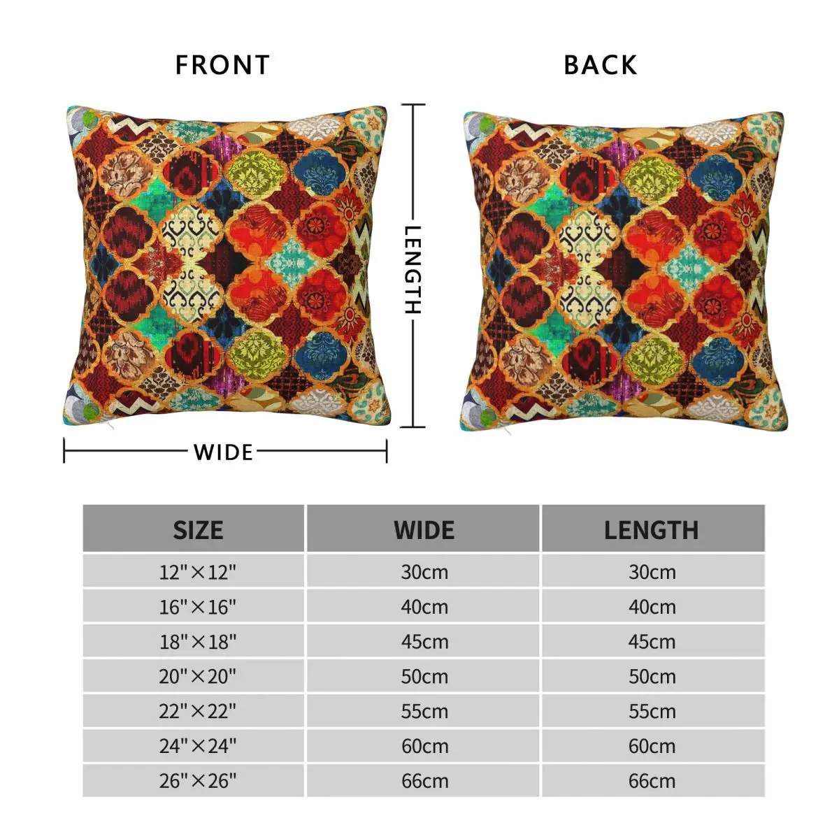 Epic Colored Traditional Moroccan Square Pillowcase Polyester Linen Velvet Pattern Zip Throw Pillow Case Sofa Seater Cover