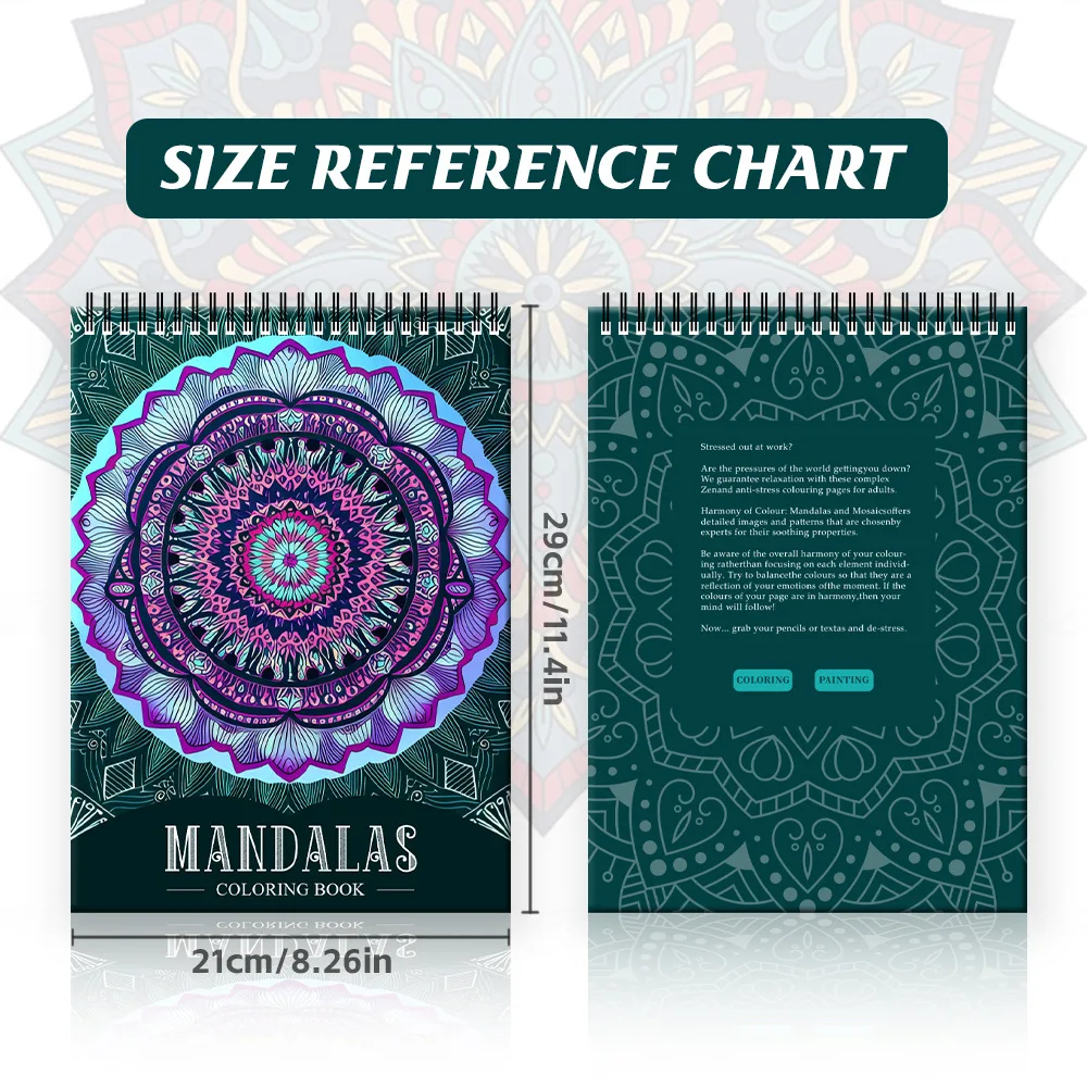 60 Pages Creative Coloring Book Brilliant Mandala Adult Coloring Book Stress Relieving Art Pencil Colored Coloring Drawing Book image 4