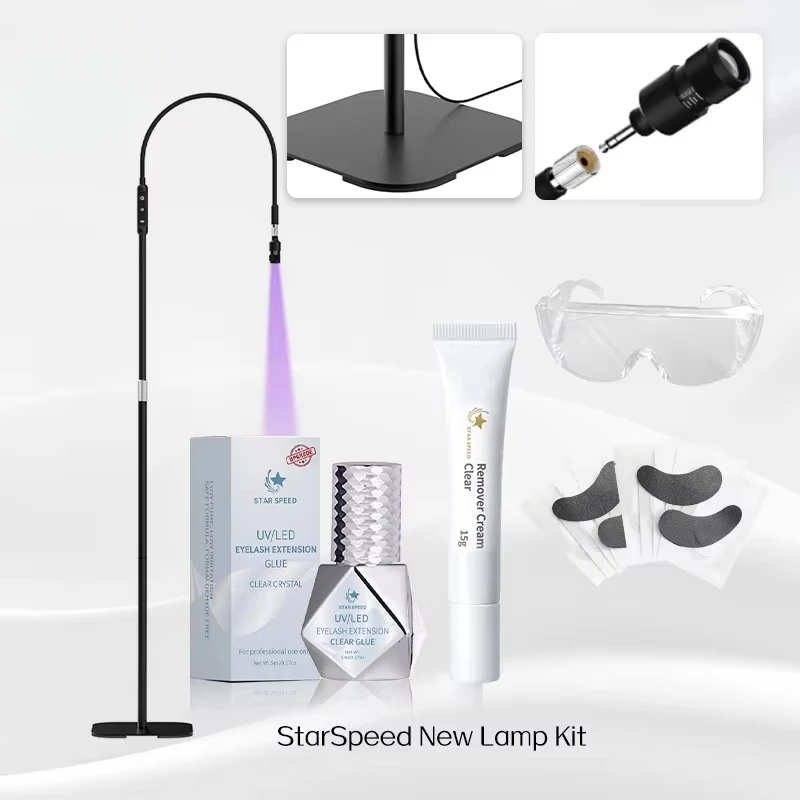 LED Eyelash Extension Kit LED Eyelash Light UV Lash Glue Beam Light Eyelash System Set UV Lamp for Lashes Adhesive