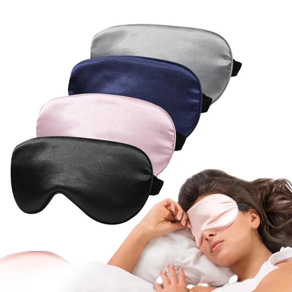 

New Hot Trave Soft Silk Sleep Mask Eye Masks Coversfor Sleep, 100% Blackout, Zero Eye Pressure, Blindfold with Adjustable Strap