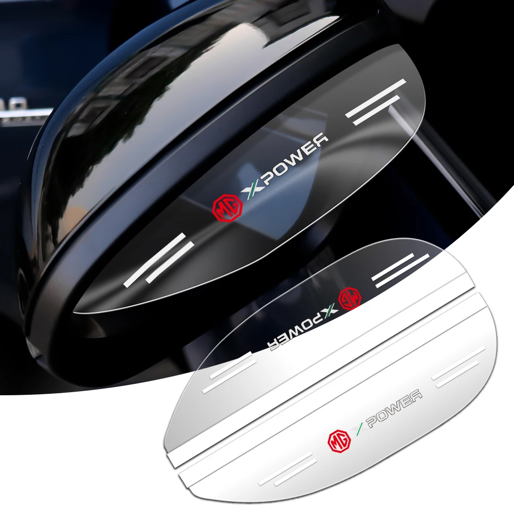 

2Pcs Car Rear View Mirror Sticker Rain Shield Shade Cover Decoration For Morris Garages MG Hector 350 550 MG7 GT ZR RX5 ZT RX8