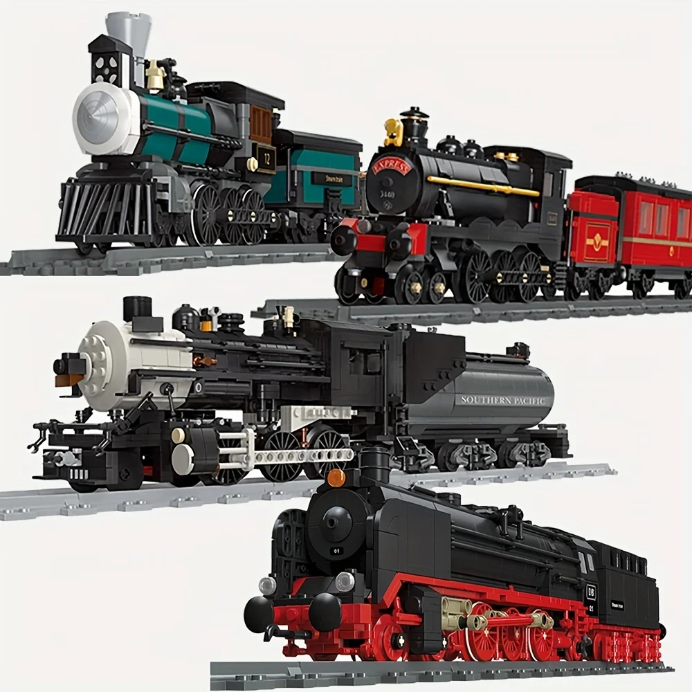 BRO1 Locomotive CN5700 GWR Steam Train Railway Express Modular Bricks Technical Model Building Blocks Kids Toys Gifts