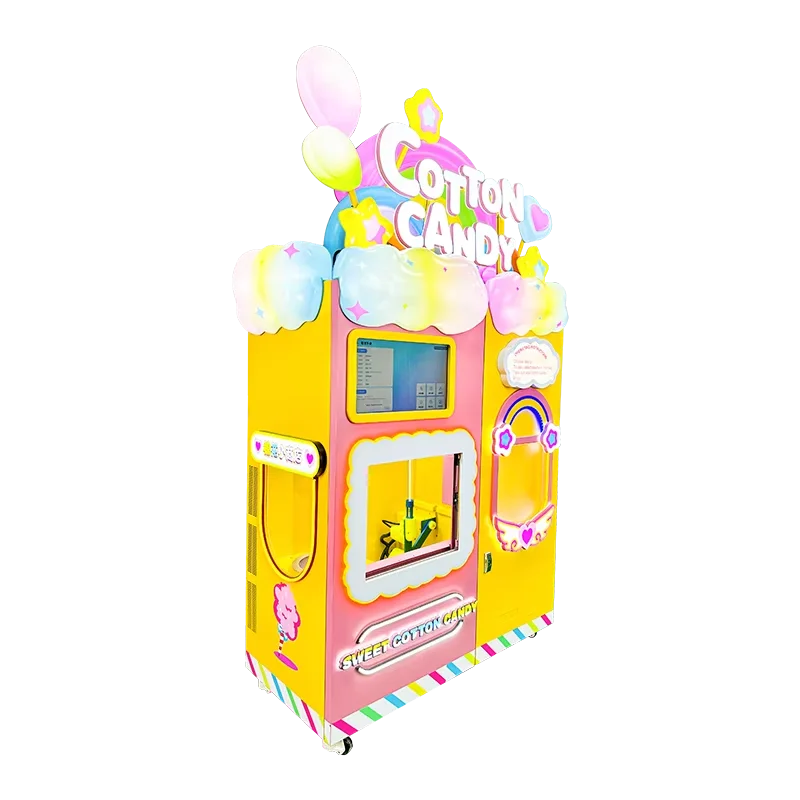 YG Exclusive Cotton Candy Machine 6 Color Flavor Sugar Tank Floss Automatic Cotton Candy Vending Machine Glitter Price for Sale