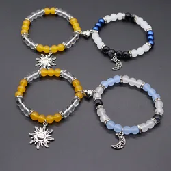 2pcs/set Sun and Moon Couple Beads Bracelet Tv Girls Matching Bracelet Who Really Cares Album Inspired Bracelet Friends Jewelry