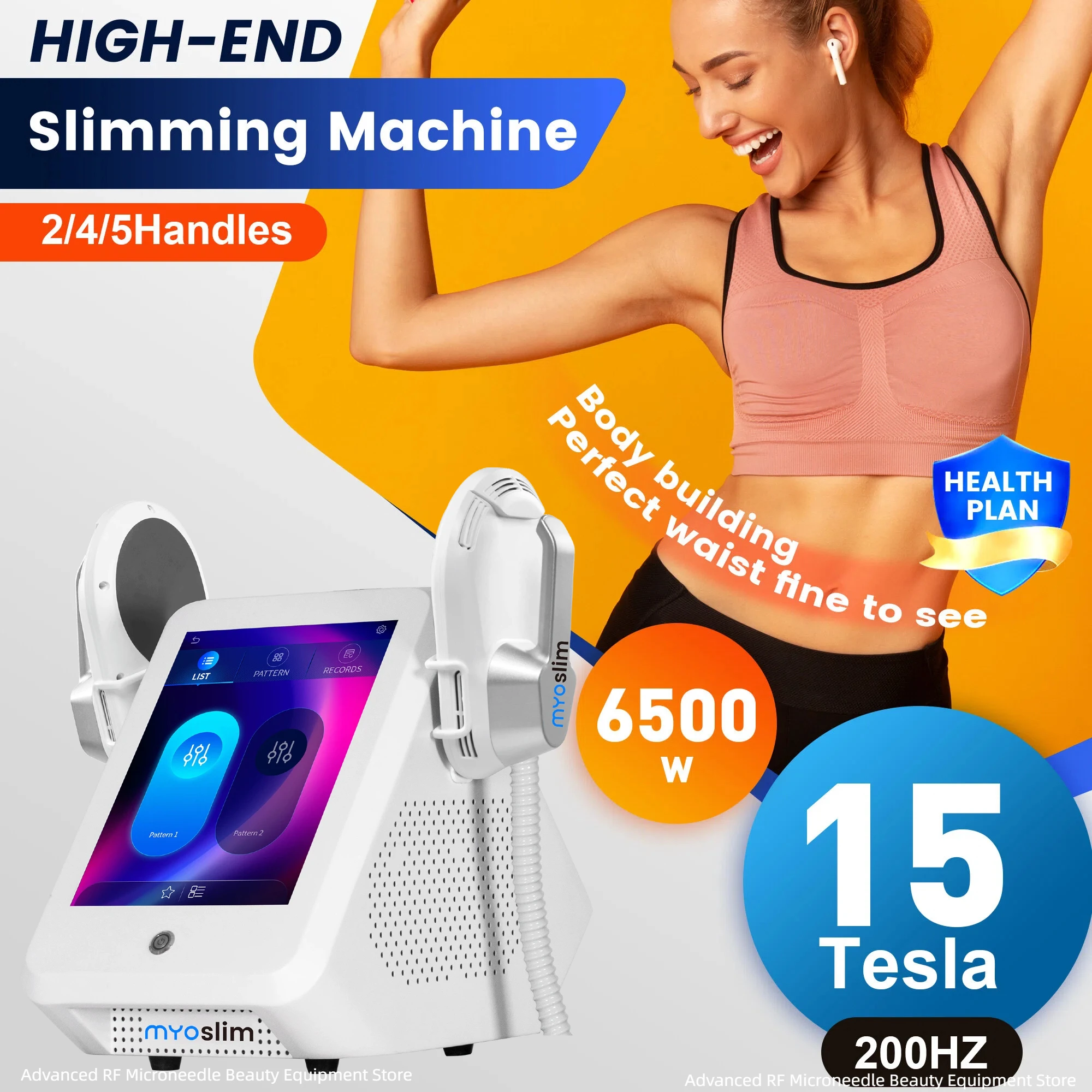 

MYOSLIM NEO RF HIEMT EMS Body Sculpt Machine Eletric Muscle Stimulator Muscle Massager Fat Burner Weight Loss Butt Lifter Shape