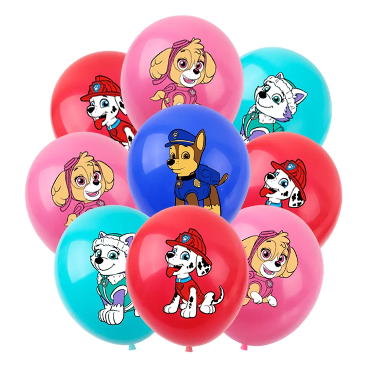 10pcs 12 Inch Paw Patrol Solid Color Latex Balloon Children's Happy Birthday Party Decoration Baby Shower Globos Balloon Toy