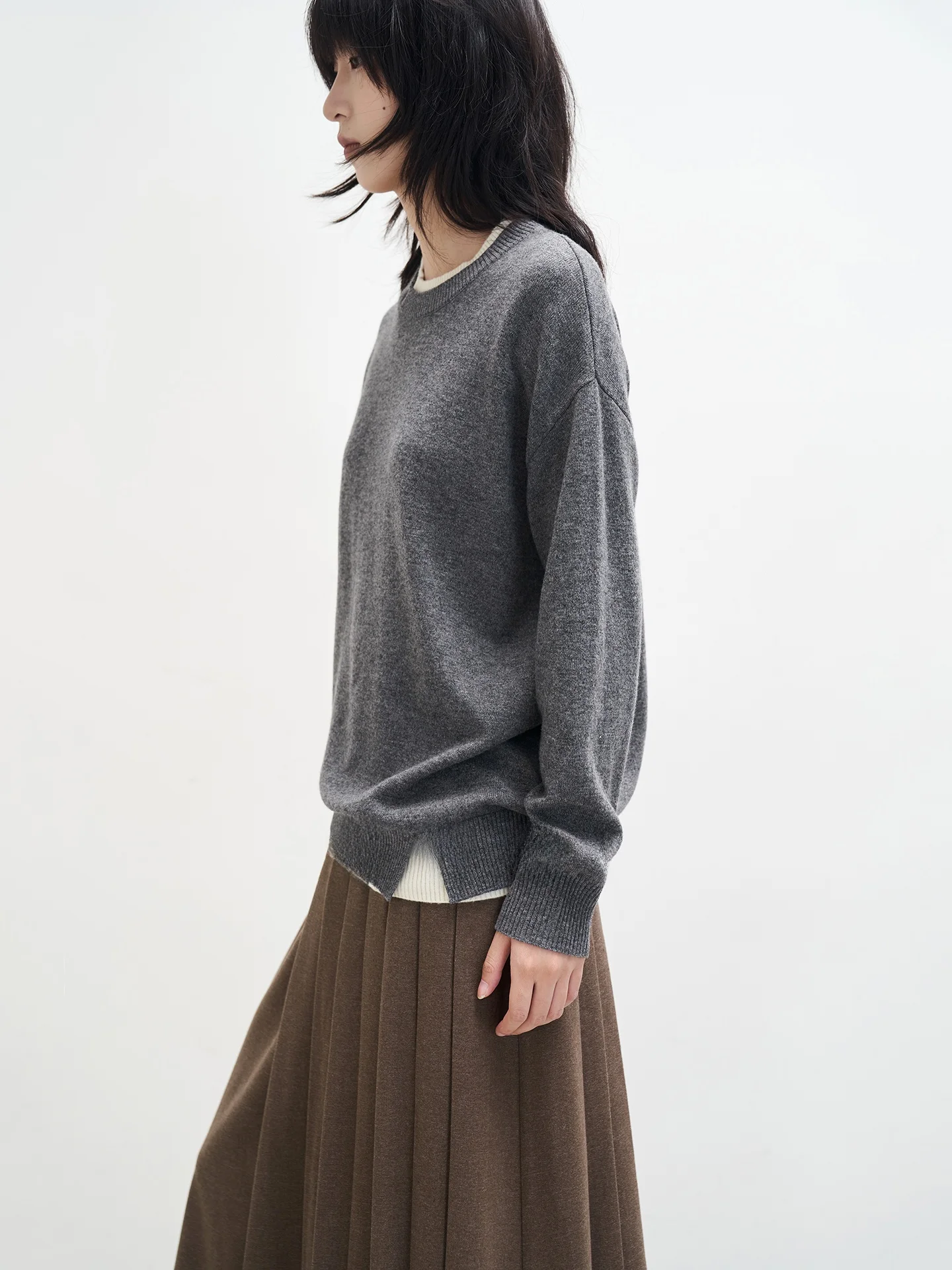 

Женский вязаный шерстяной свитер Seei с круглым вырезом, свободным кроем, в стиле колор-блок, с длинными рукавами, мягкий, зимний, модный топ