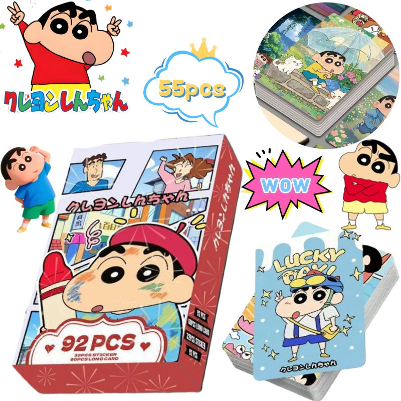 Tarjeta Láser de Crayon Shin-chan, Impresión de Dibujos Animados de Alta Definición, Recubierta con Película Protectora