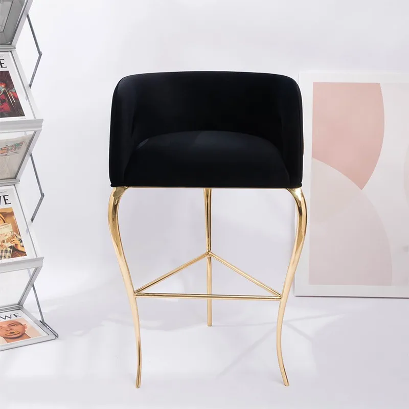 كرسي مكياج عالي التصميم بتصميم فاخر وخفيف الوزن وكرسي ترفيهي بظهر واحد من الفلانيل #4