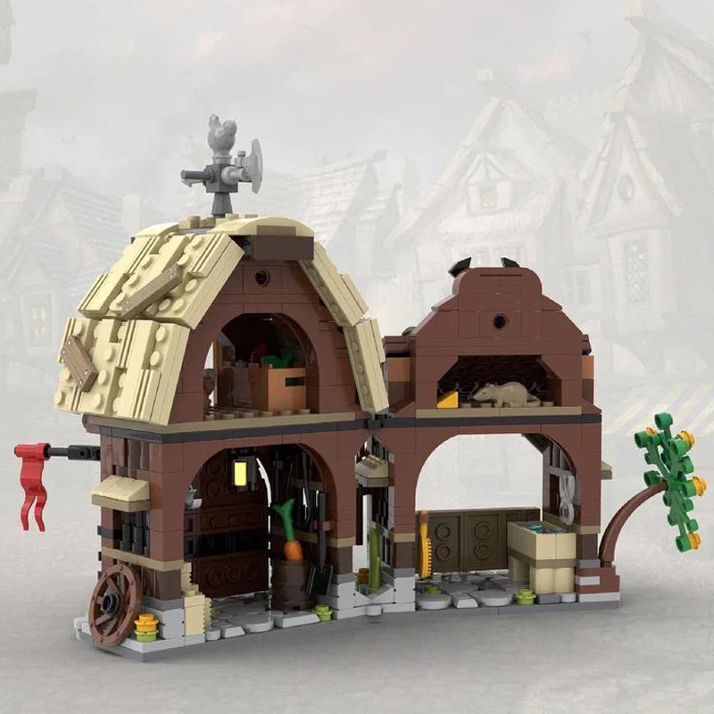 medieval barn horse stable bricks modular medieval barn horse stable blocks castle street view gift bricks town moc blocks