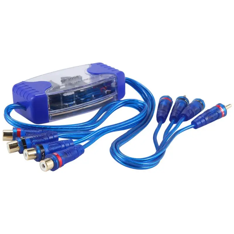 A13F-4-Channel Rca Audio Noise Filter Suppressor Ground Loop Isolator Car Stereo 50W