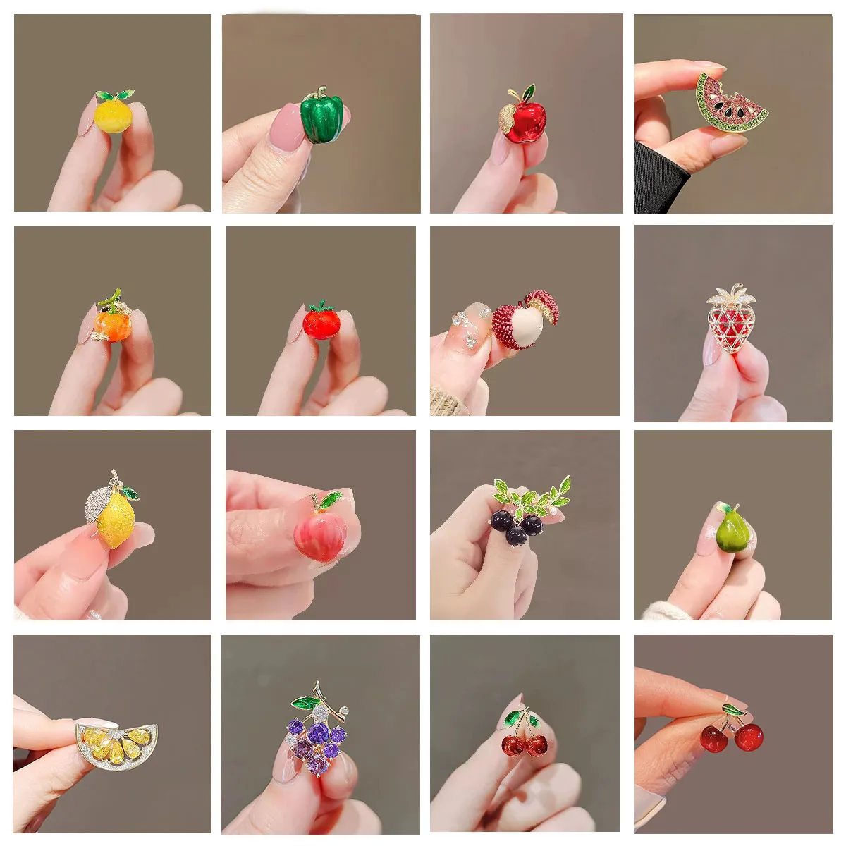 Cute Enamel Fruit Brooches for Women Yellow Lemon Apple Cherry Avocado Vegetable Lapel Pins Wedding Party Causal BFF Jewelry