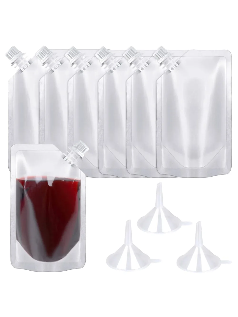 

24 упаковки пластиковых колб на 8 унций, герметичные многоразовые пакеты для напитков, пищевая дорожная колба