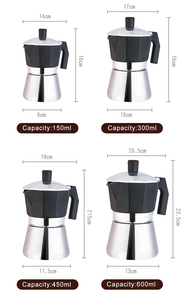 Custom Mesin Kopi Machine A Cafe Italian Style Stovetop Espresso Coffeemaker 3 6 9 12 Cups Mocha Maker Mokapot Coffee Moka Pot