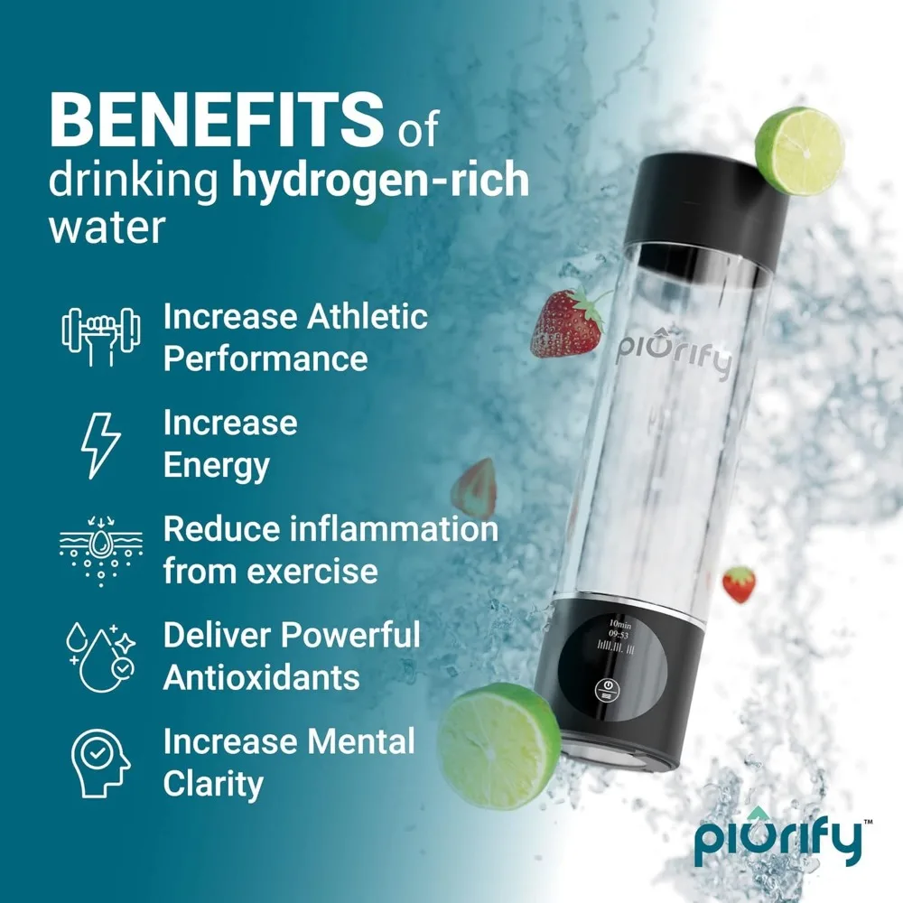 Hydrogen Water Bottle Generator - Easy to use Portable Hydrogen Water Machine with Advanced SPE/PEM Technology (Black) image 2