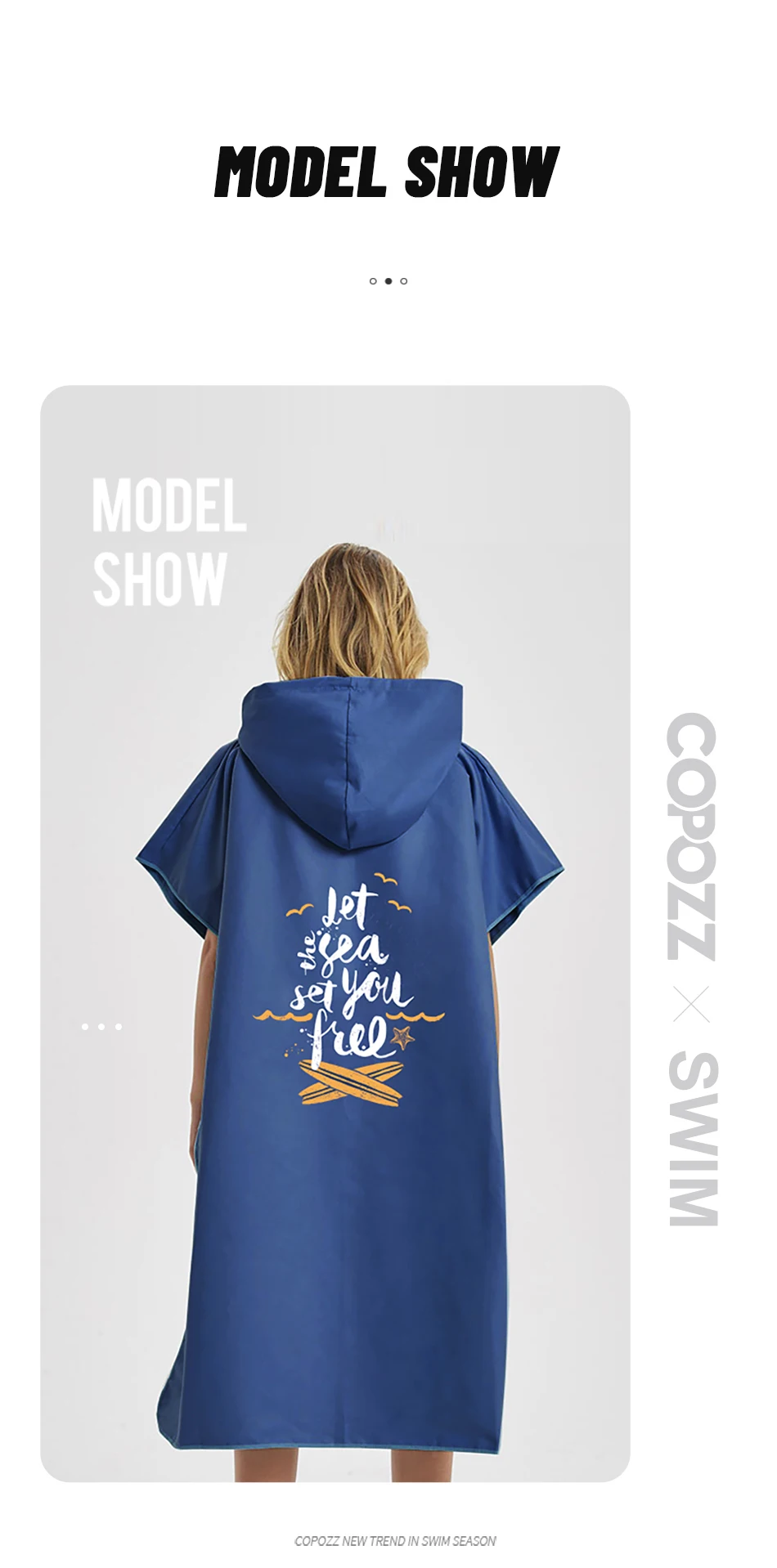 Surf-Poncho, individuelles Handtuch, Wassersport, Kapuzenmantel, Mikrofaser-Stranddecke, Bad, Schwimmen, Handtuch, Neoprenanzug, Strandponcho für Erwachsene – Detail 9