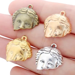 4 colors 10pcs Fashion CreativityHalf People Face Pendant for DIY Women Men Bracelet earrings Necklace Jewelry Making I1125