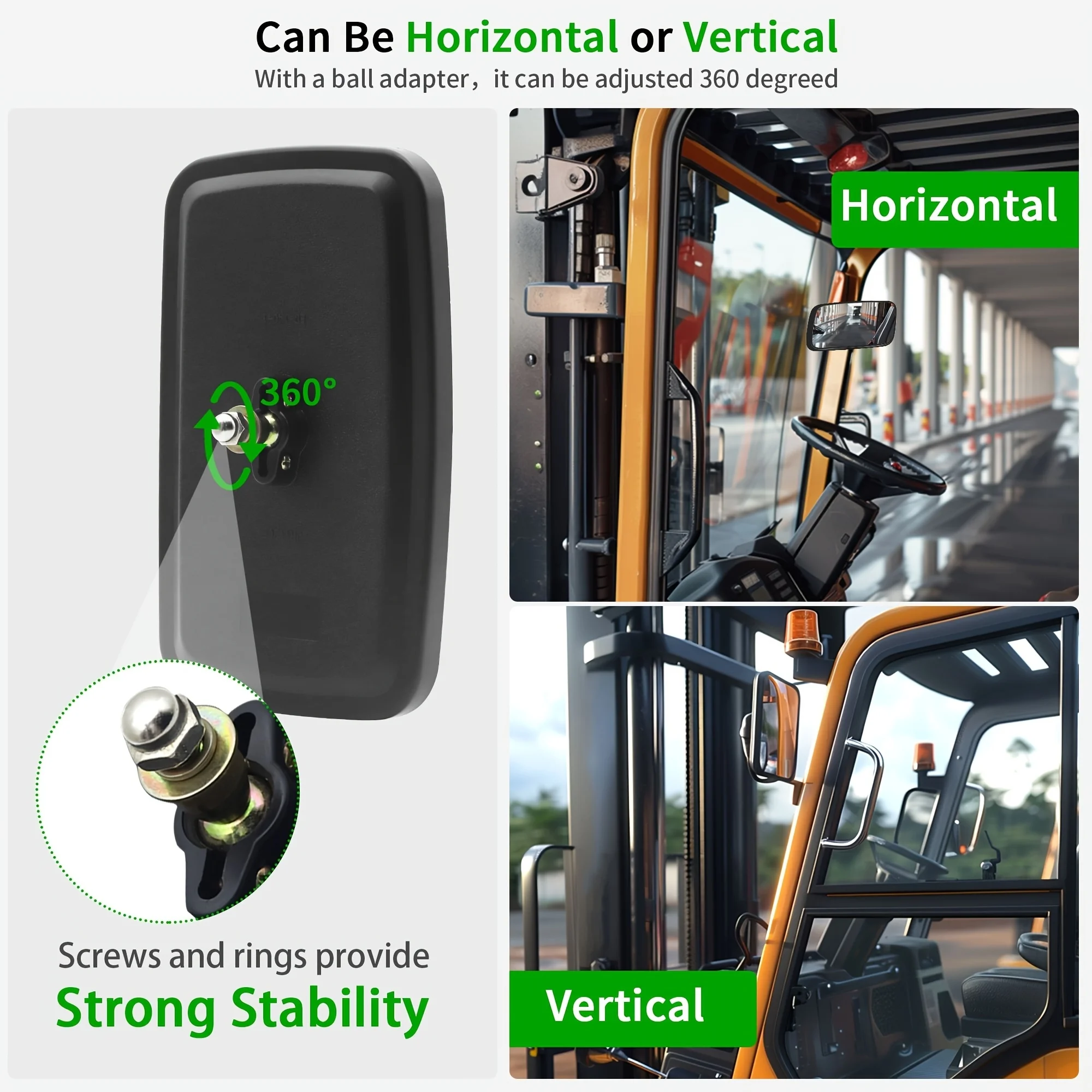 

Forklift Rearview Mirror Reflector 360 Degree Rotation 1-5T Reverse Mirror Universal Rearview Mirror Car Accessories