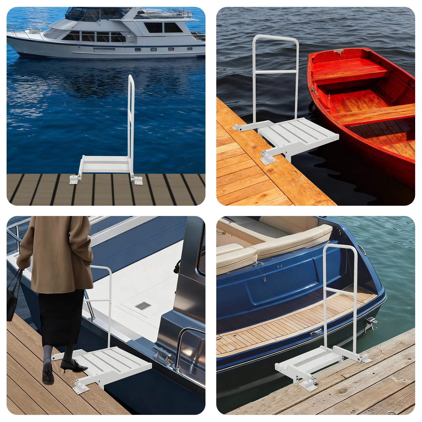 

Платформа для посадки на лодку из алюминиевого сплава со съемными поручнями, складная, выдерживает нагрузку до 330 фунтов, для безопасного высадки