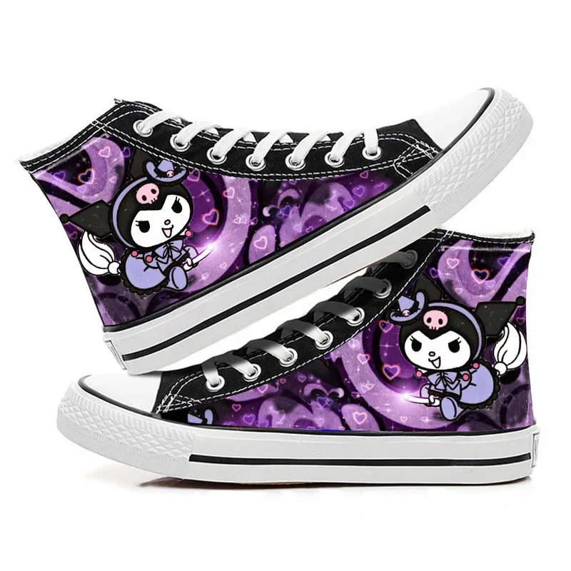 

Sanrio Kawaii Kuromi Teenagers Canvas Shoes Anime Cartoon Lovely Fashion Exquisite Creative Students Casual High-top Flat Shoes