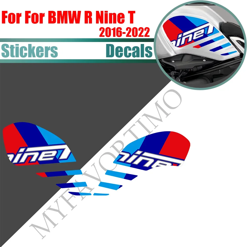 For BMW R Nine T 2016-2022 Motorcycle Fuel Oil Protector Kit with Knee Tank Pad Side Grips Stickers Moto Decals Accessories