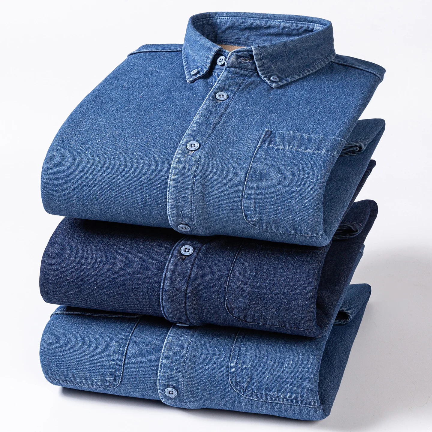 

Winter Thick Warm cowboy long sleeve shirts for men slim fit casual single pocket tops linen cotton elegant designer clothes