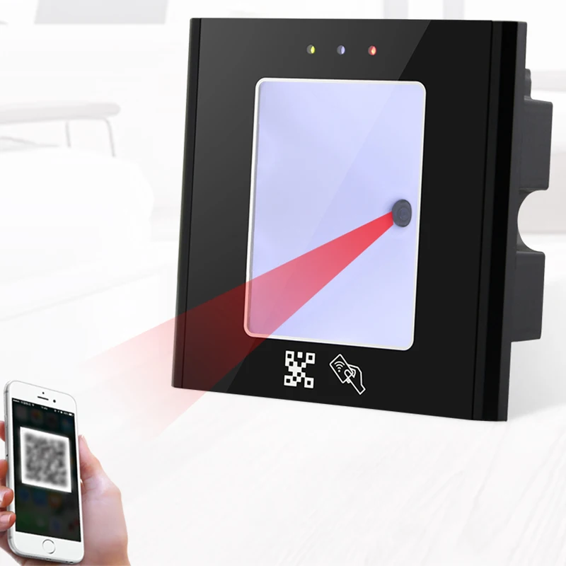 NFC QR Access Control Code Scanner IC/ID Card Static and Dynamic QR Code Scanning Dock Wiegand RS232/RS485/WG/USB Format