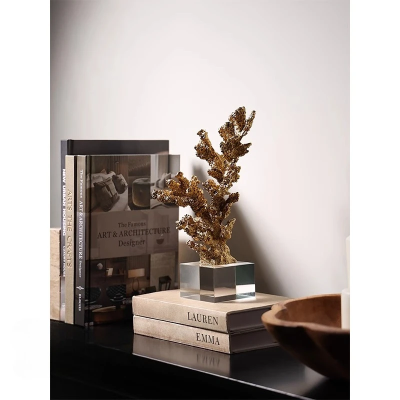 

Gilt marble coral art living room desktop decoration ornament