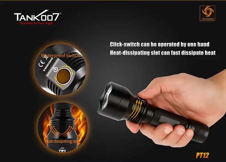 Tank007 Pt12 High Power Tactische Zaklamp