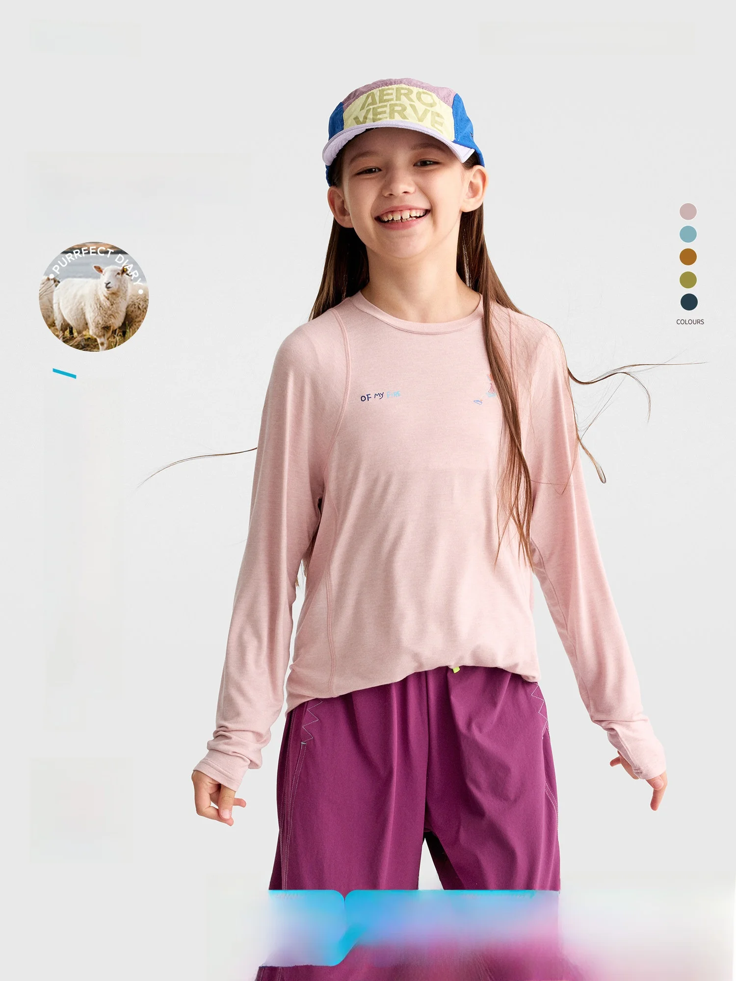 Purrfect Diary Kids Casual Breathable Long Sleeve round Neck T-Shirt Autumn Season Comfortable Underwear for Boys And Girls
