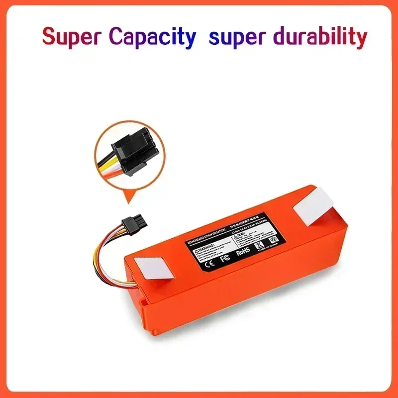 12800mAh 14,4V Roborock S50 Akku BRR 2P4S 5200D Original-Akku für Xiaomi Roboter Roborock S50 S51 S55 T60 Zubehör Ersatzteil – Detail 4