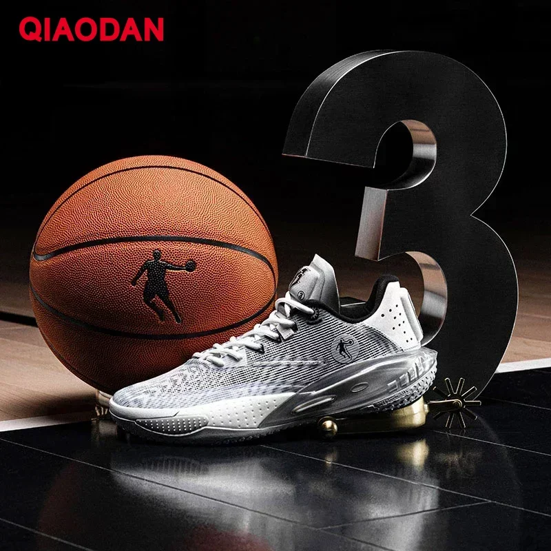 QIAODAN Basketball Shoes for Men 2023 Summer New RISE Anti-Friction Comfortable Breathable Hard-Wearing Sneakers AM33230199