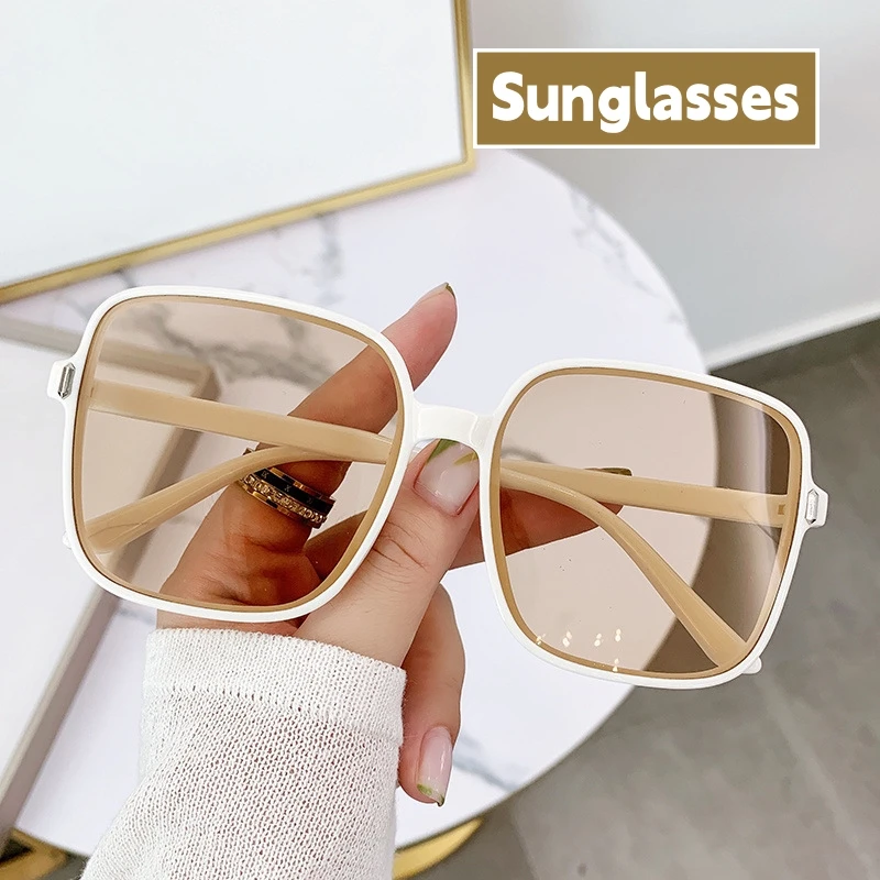 

Trendy Retro Transparent Sunglasses Outdoor UV400 Square Sunglasses Gradient Decoration Sun Shade Eyewear Vitnage Sqaure Goggles