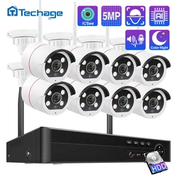 Techage-Wifi nvrジャケット,5mp,8ch,ai,ai,wifi