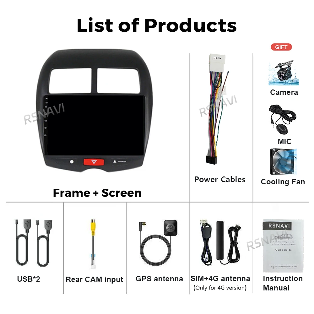 Android 16 Qualcomm Carplay Car Radio For Mitsubishi ASX 2010 - 2016 Multimedia Video Player Navigation GPS Stereo 2Din DVD DSP
