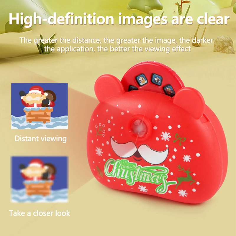 1 Set Cartoon Christmas Projector Camera Toys For Kids Christmas Gift Children Early Educational Sleep Story Projector Camera