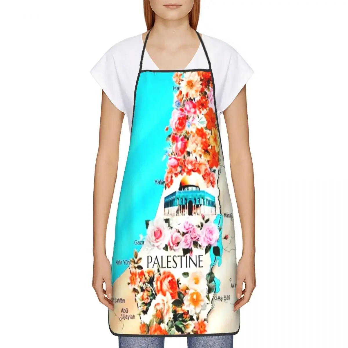 خريطة زهور للرجال والنساء لمآزر الكاحل ، مطبخ ، شيف ، تابليير إسرائيل ، طبخ ، خبز ، بستنة #2