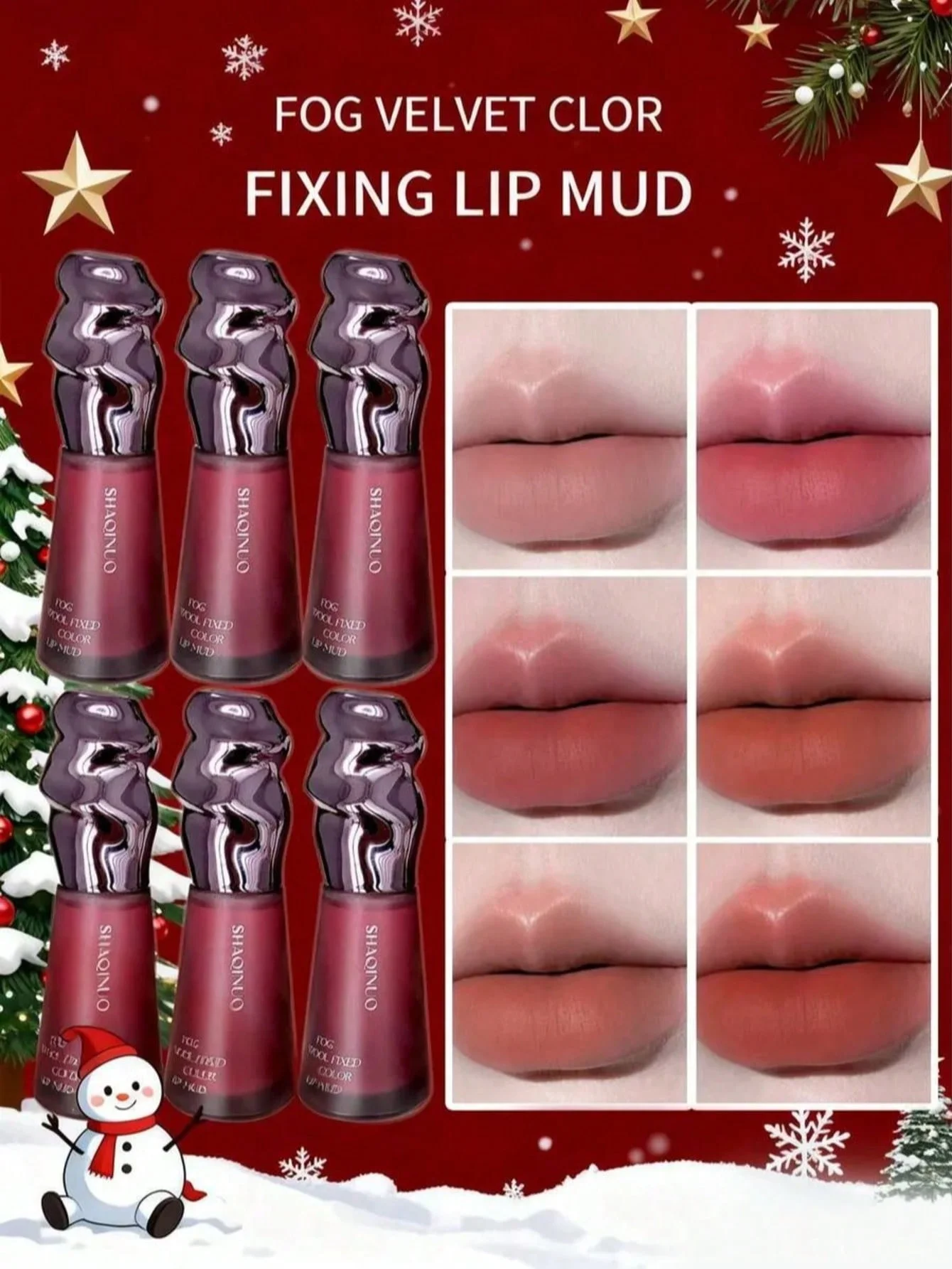 SHAQINUO velour matte liquid lipstick - anti smudge, non drying mousse texture