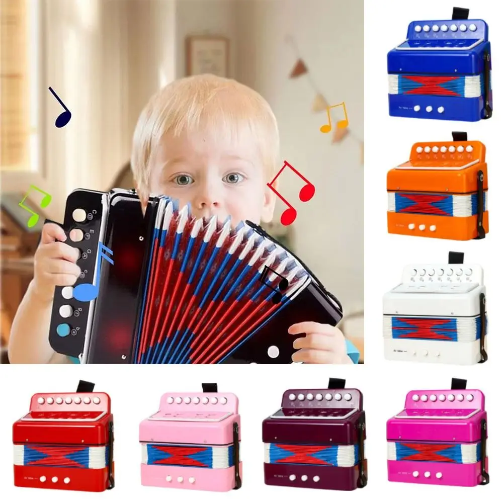 7 Keys 3 Air Button Kids Baby Accordion ABS 7 Keys 2 Bass Children Toddlers Accordions Mini Portable Playing Musical Instruments