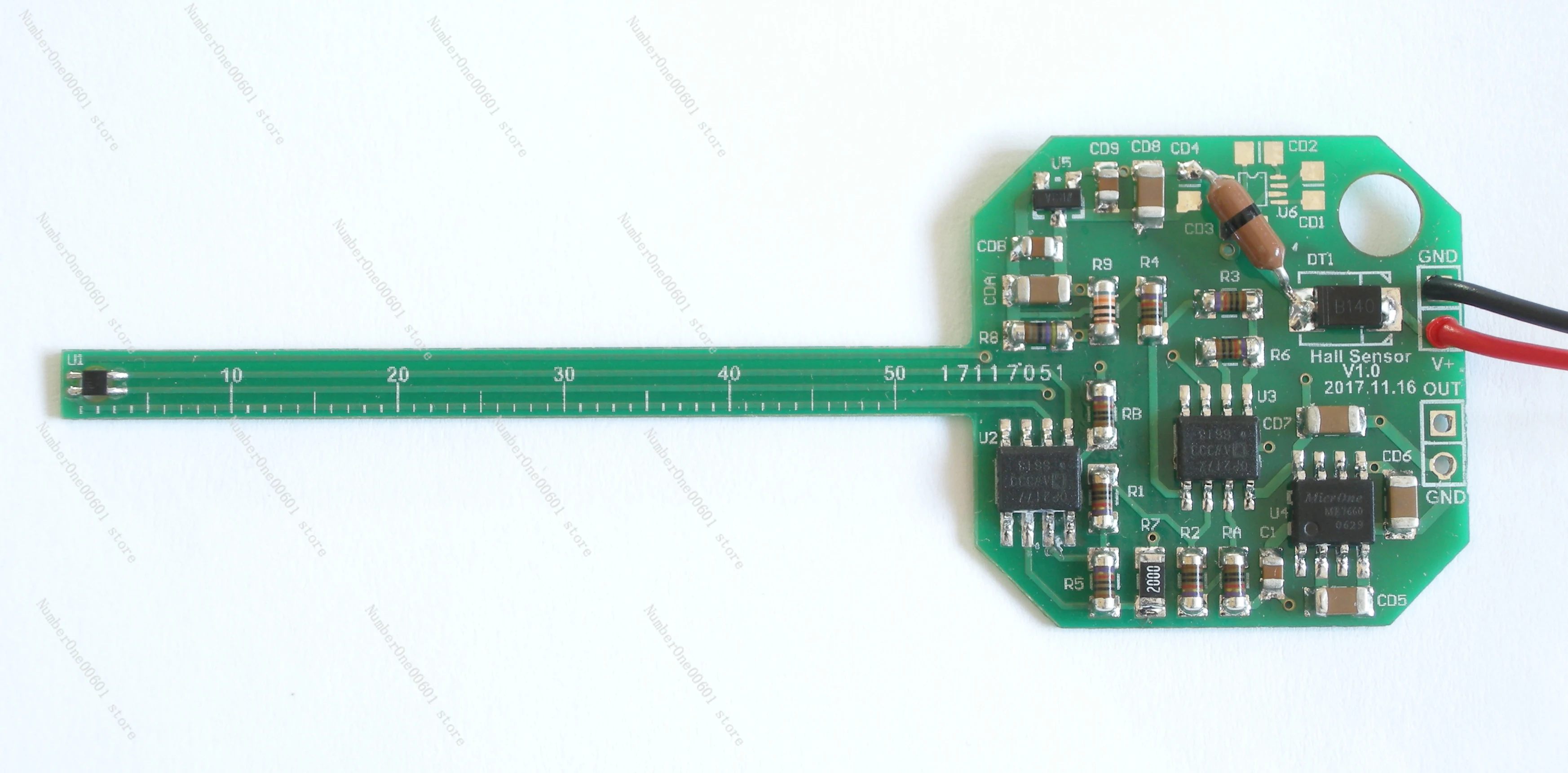 Voltage Signal Output of Linear Hall Sensor on Signal Conditioning Board