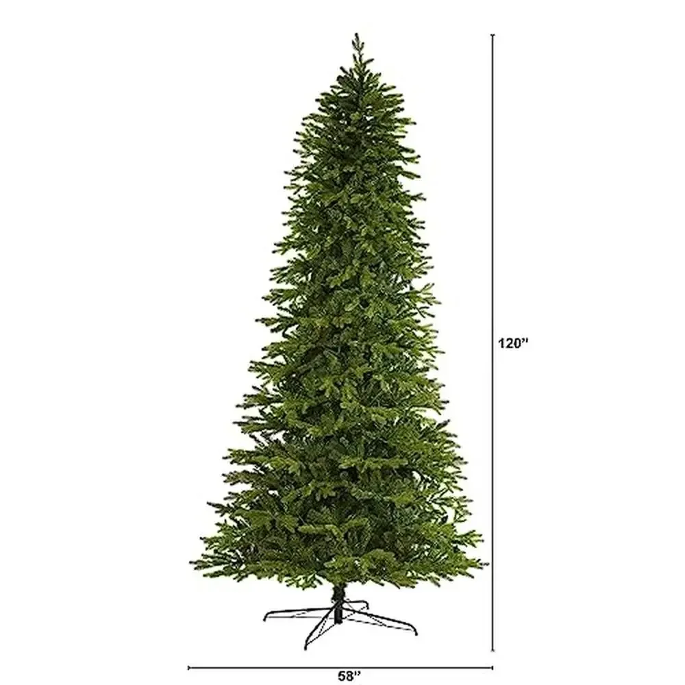 Artificial Fir Christmas Tree 10ft 3514 Bendable Branches Metal Stand Easy Maintenance High Quality Materials Festive Decoration