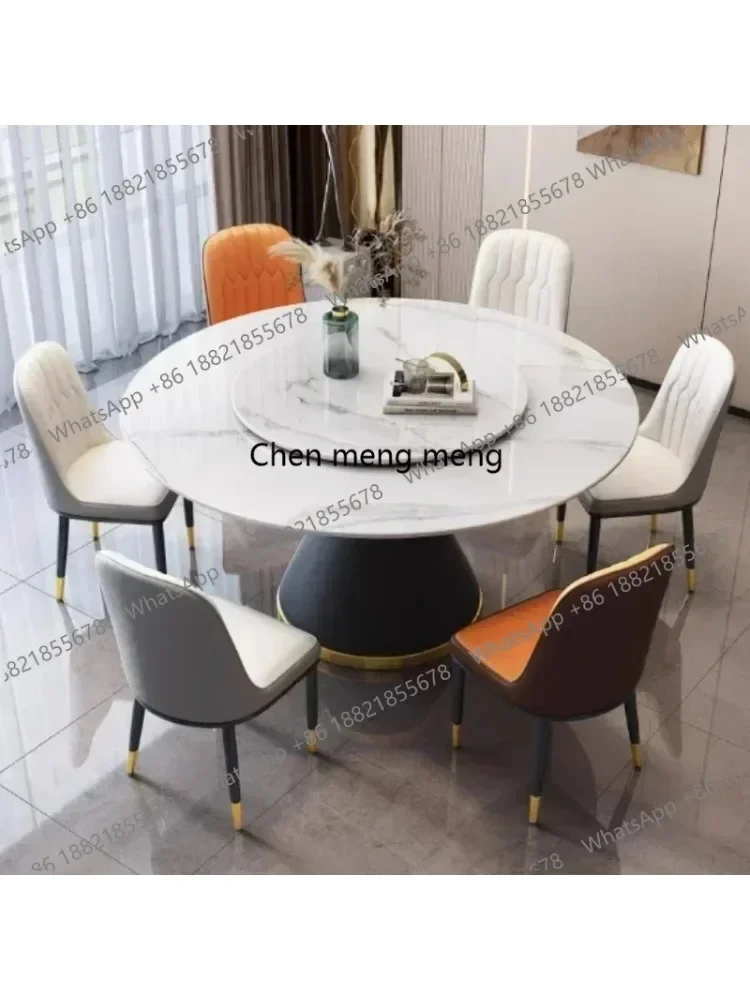 A38 Round Sliding Table Luxury Table Stainless Steel Kitchen Islands Transparent Mesa Comedor Garden Furniture Sliding Dining Wa