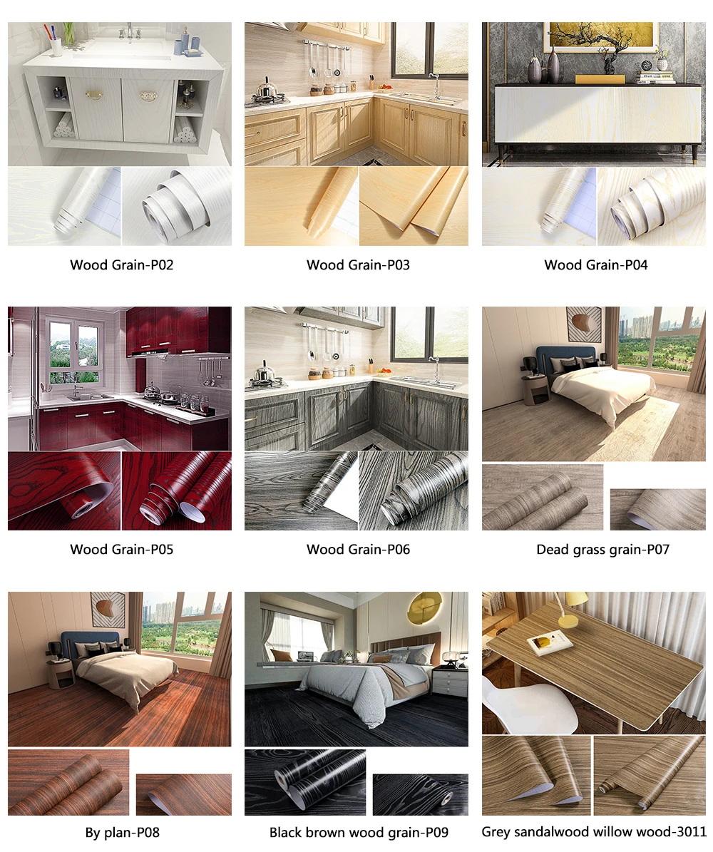 Verdickte Holzmaserung selbst klebende Tapete wasserdichte Garderobe Tisch möbel renovierte selbst klebende Tapeten 3d – Detail 4