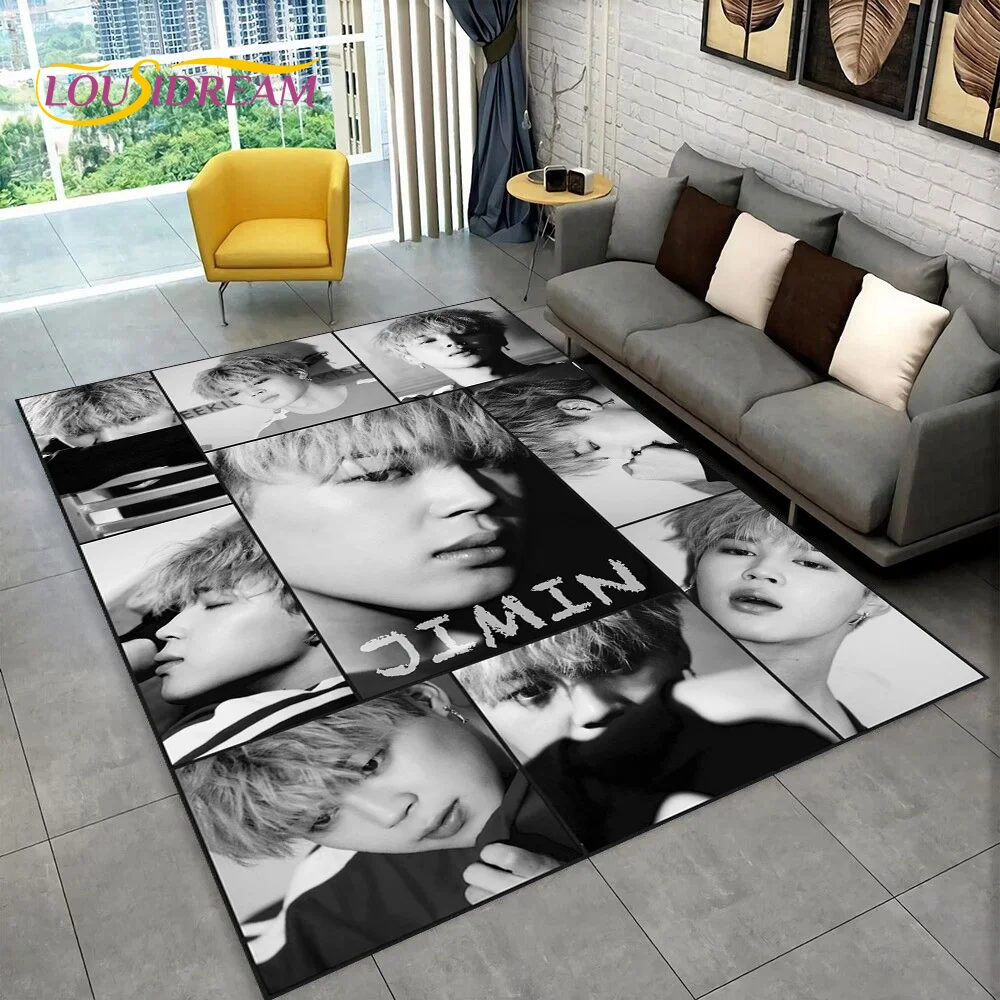 

2025 Kpop JIMIN Kim Seok Jin Star Carpet Rug for Home Living Room Bedroom Sofa Doormat Decor,kids Area Rug Non-slip Floor Mat