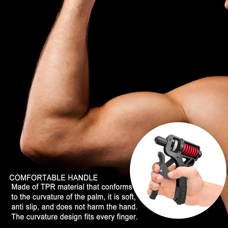 Hand Strengthener Grip Adjustable Strength Carbon Steel Finger Strengthener Grip Trainer Mechanical Counting Comfortable