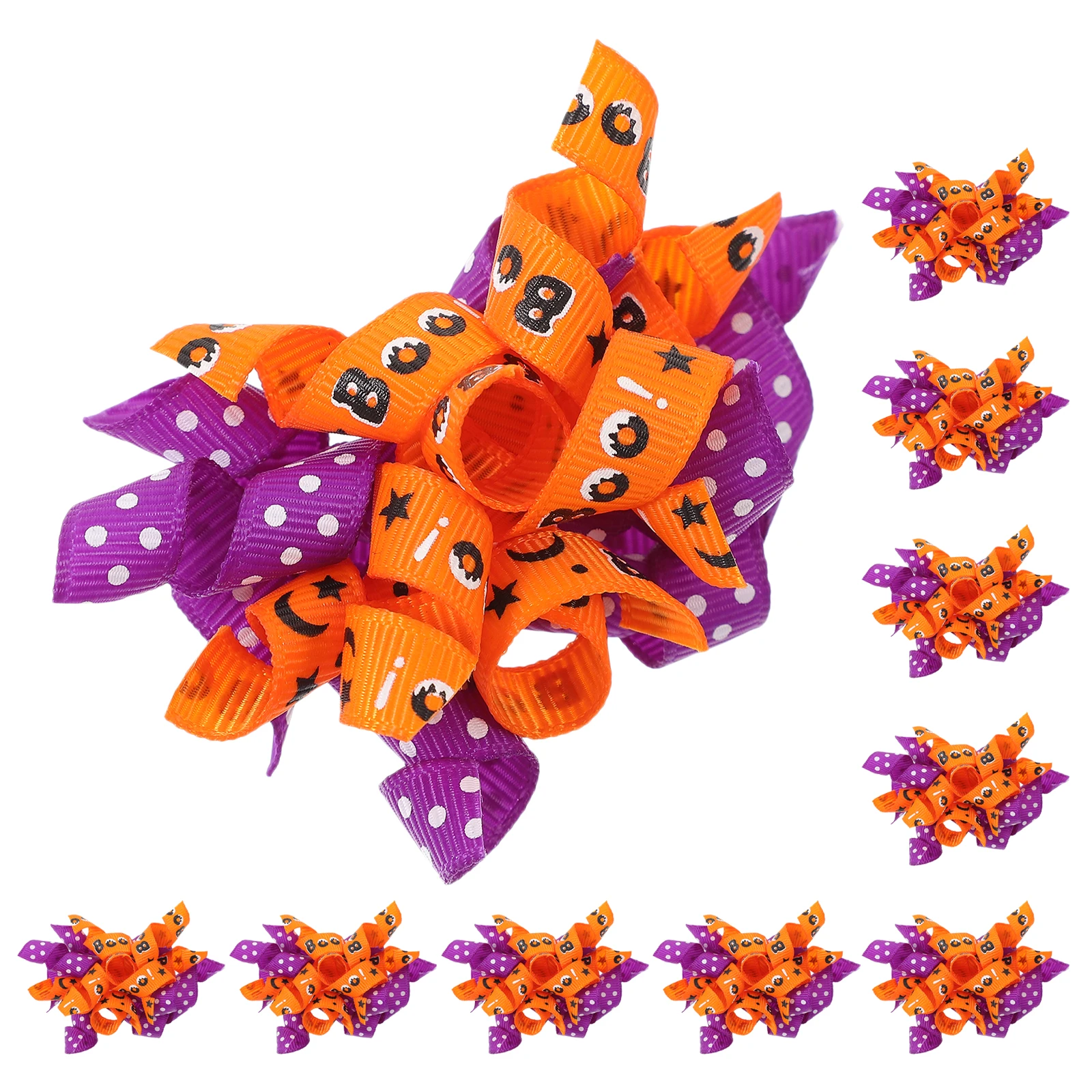 

10Pcs Pet Headdress Halloween Pumpkin Skull Dog Bows Exquisite Color Delicate Shape Grooming Accessories