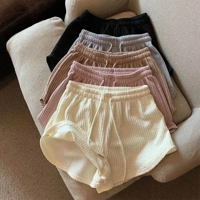 

High Quality Women Shorts Black Shorts Casual Elastics Pocket Loose Summer Ladies Clothing High Waist Yoga Pant Trunks Household