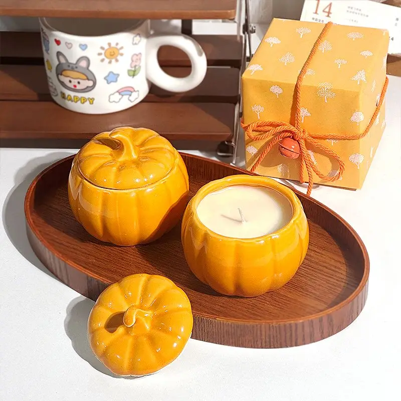 

Halloween Pumpkin Ceramic Aromatherapy Candle Air Freshness Reed Diffuser Home Bedroom Fragrance Desktop Decoration Party Gift